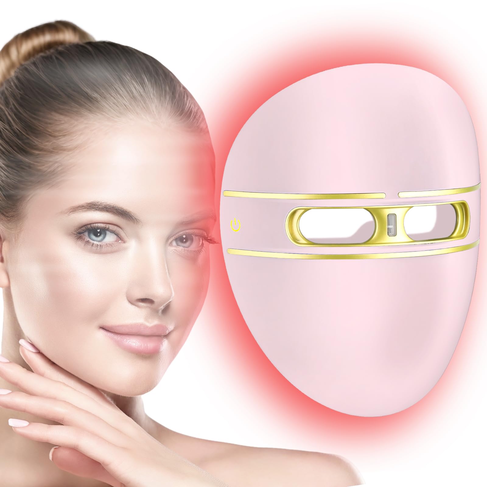 F FIWENE LED face mask front view for full-face light therapy sessions