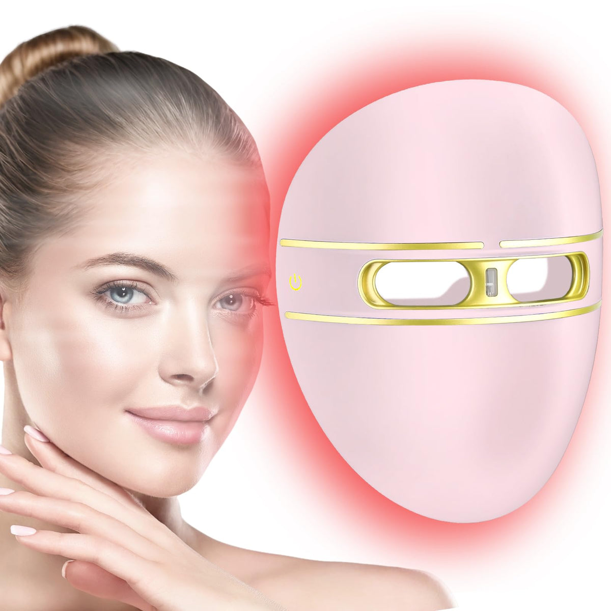 F FIWENE LED face mask front view for full-face light therapy sessions