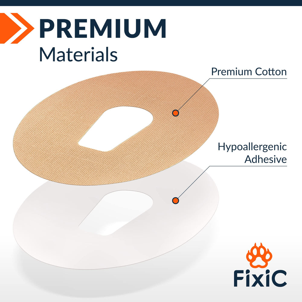 FixiC Dexcom G6 patch orange for durable adhesion during activity.