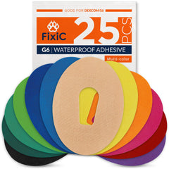 FixiC Dexcom G6 patch red for secure wear up to 10 days.