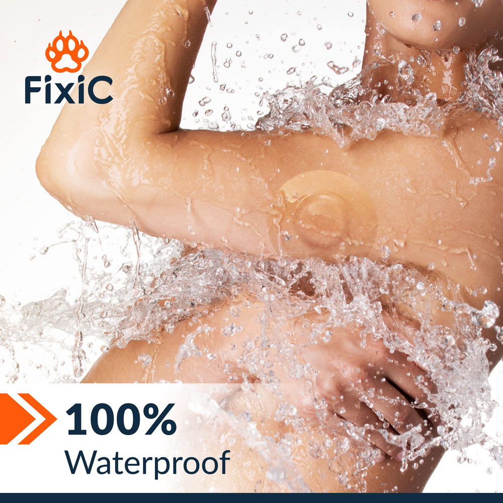 Fixic Freestyle patch is latex-free and hypoallergenic for breathable comfort.