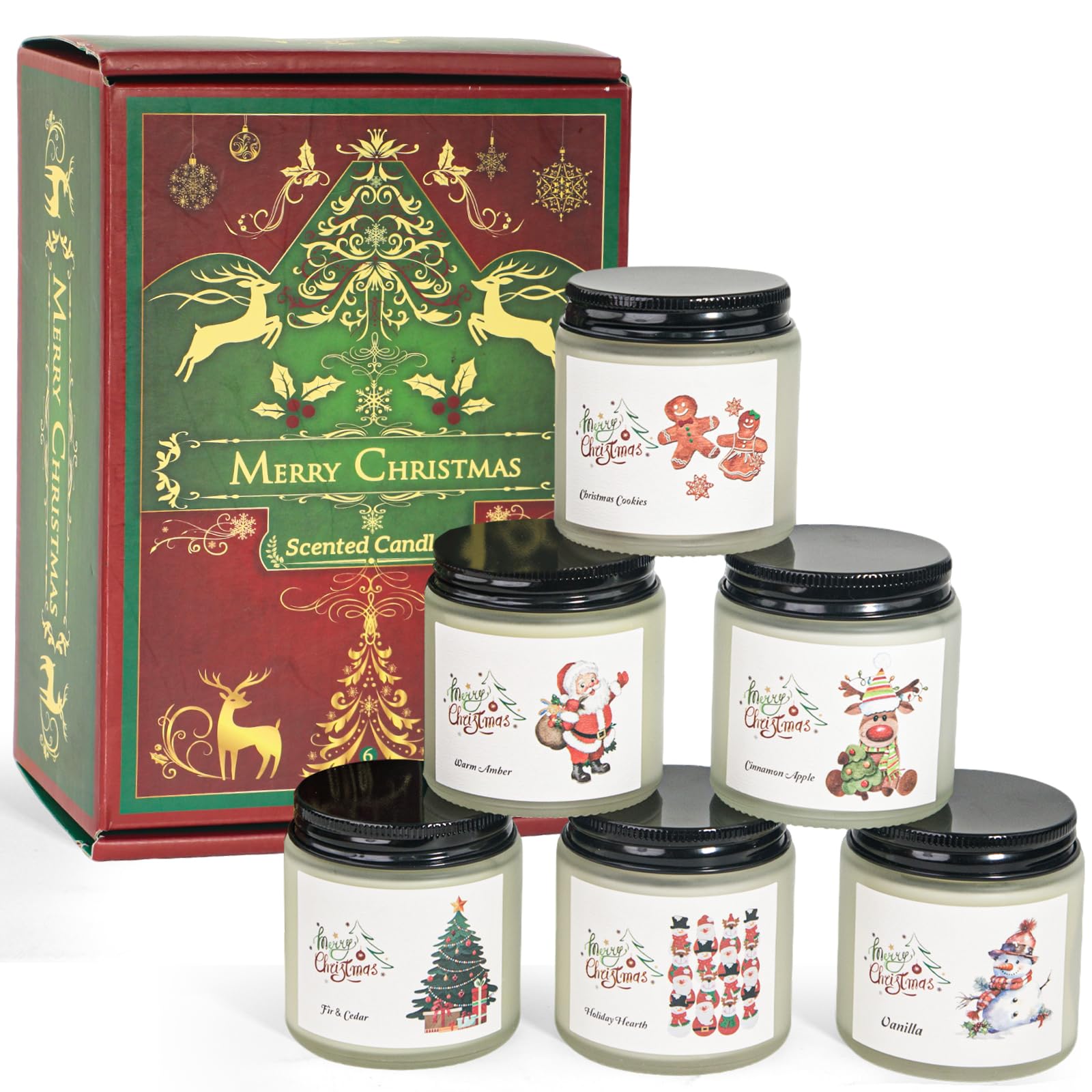 FKJOL Christmas 6-pack candles in a gift box ready for gifting
