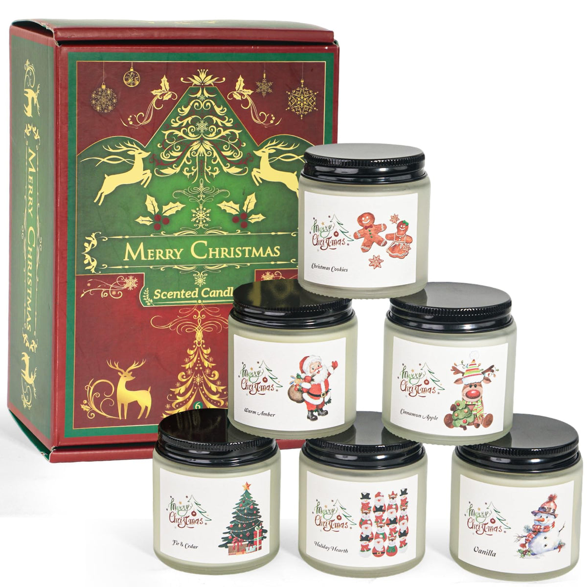 FKJOL Christmas 6-pack candles in a gift box ready for gifting
