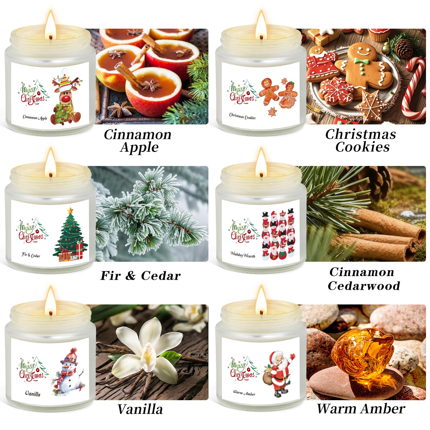 FKJOL cinnamon apple candle jar for a cozy, spicy atmosphere