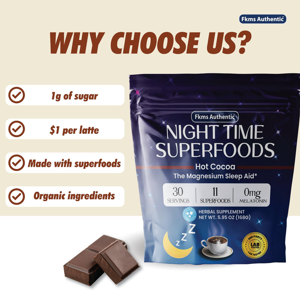 Vegan, gluten-free FKMS Cocoa in a keto-friendly night beverage