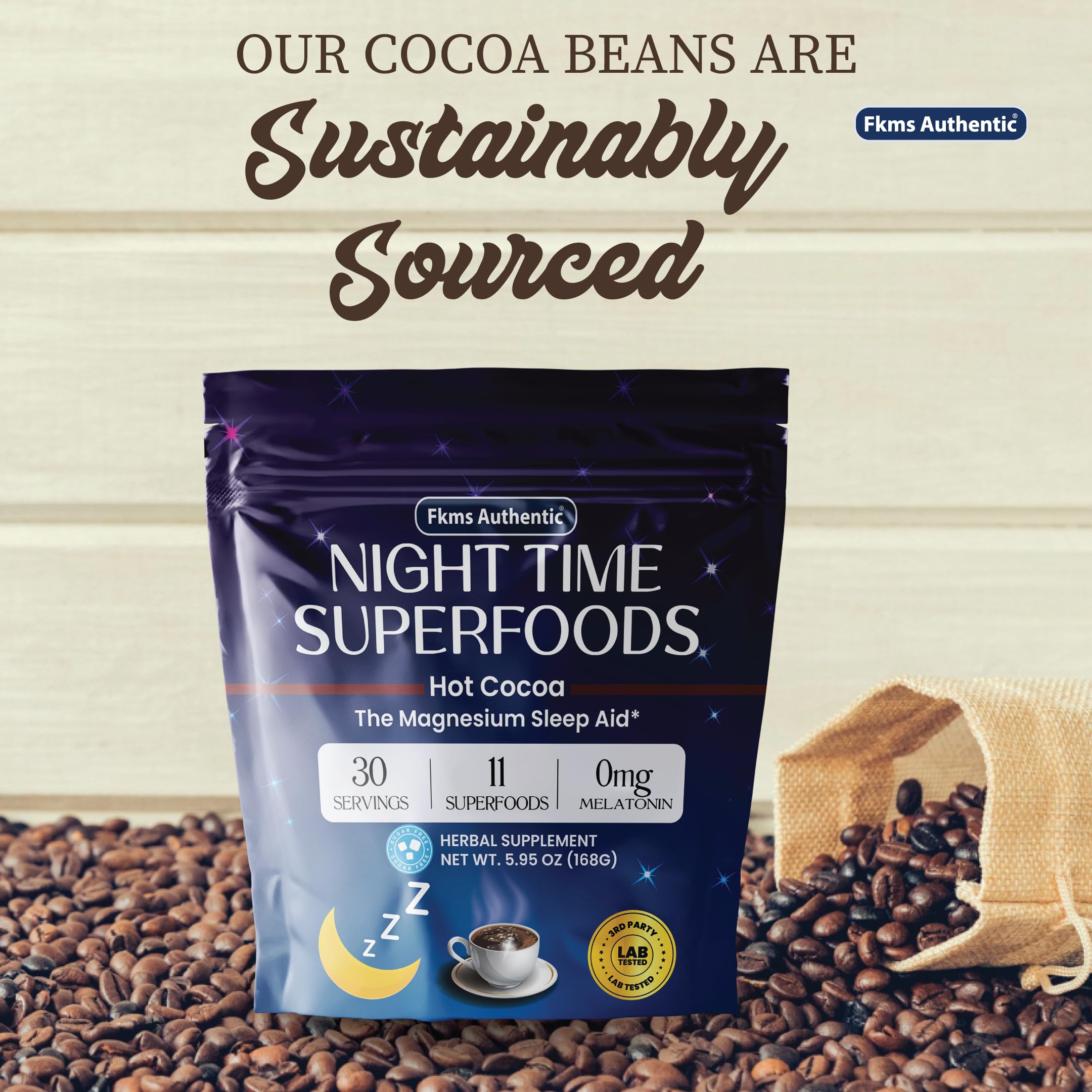 Chamomile aroma and FKMS Nighttime Cocoa in a warm cup