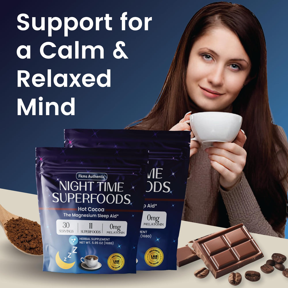Stirring FKMS Authentic Nighttime Cocoa for a creamy, velvety texture