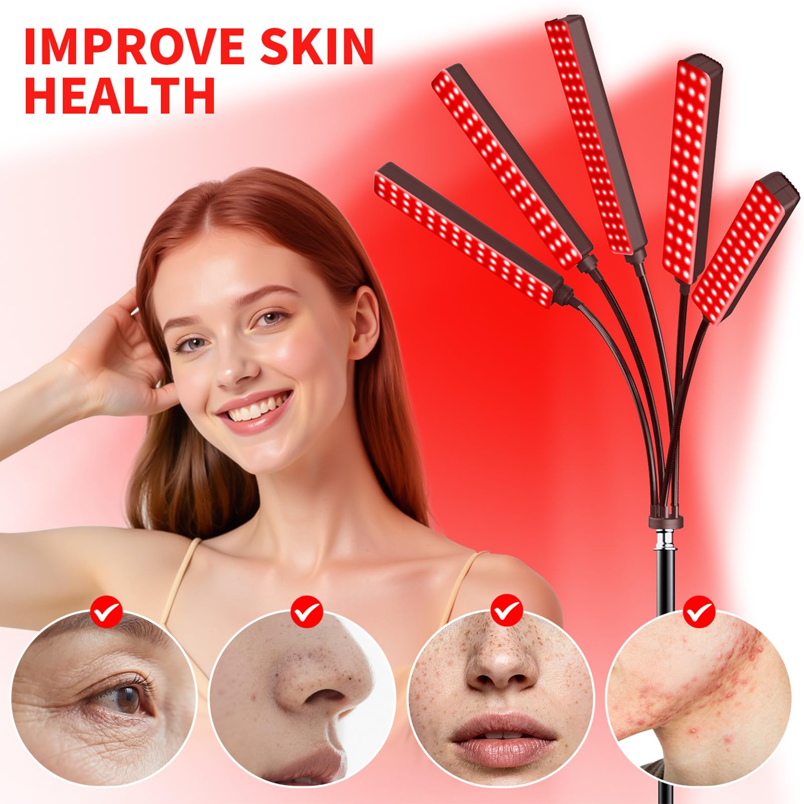 FlaoAito 660nm red LED highlights visible red light for skin support