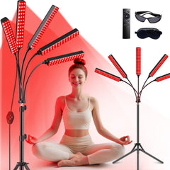 FlaoAito red light panel with 5 heads in front view for balanced home therapy glow