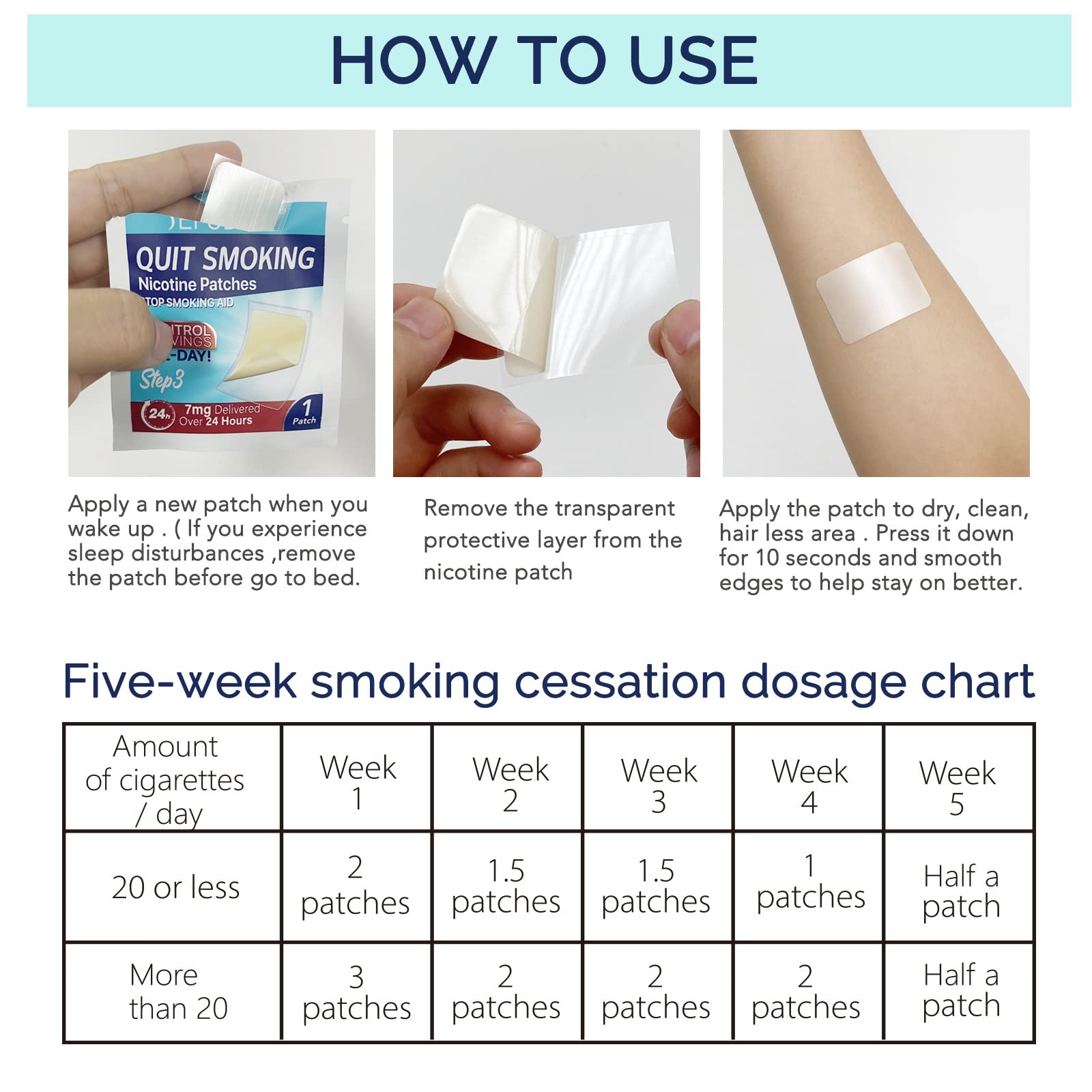 FlameBeauty patches with camphor adhesive shown on skin.