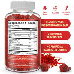 Flamingo Saffron Gummies GABA blend close-up for mood and focus.