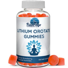 Flamingo Supplements lithium orotate gummies bottle label for daily use