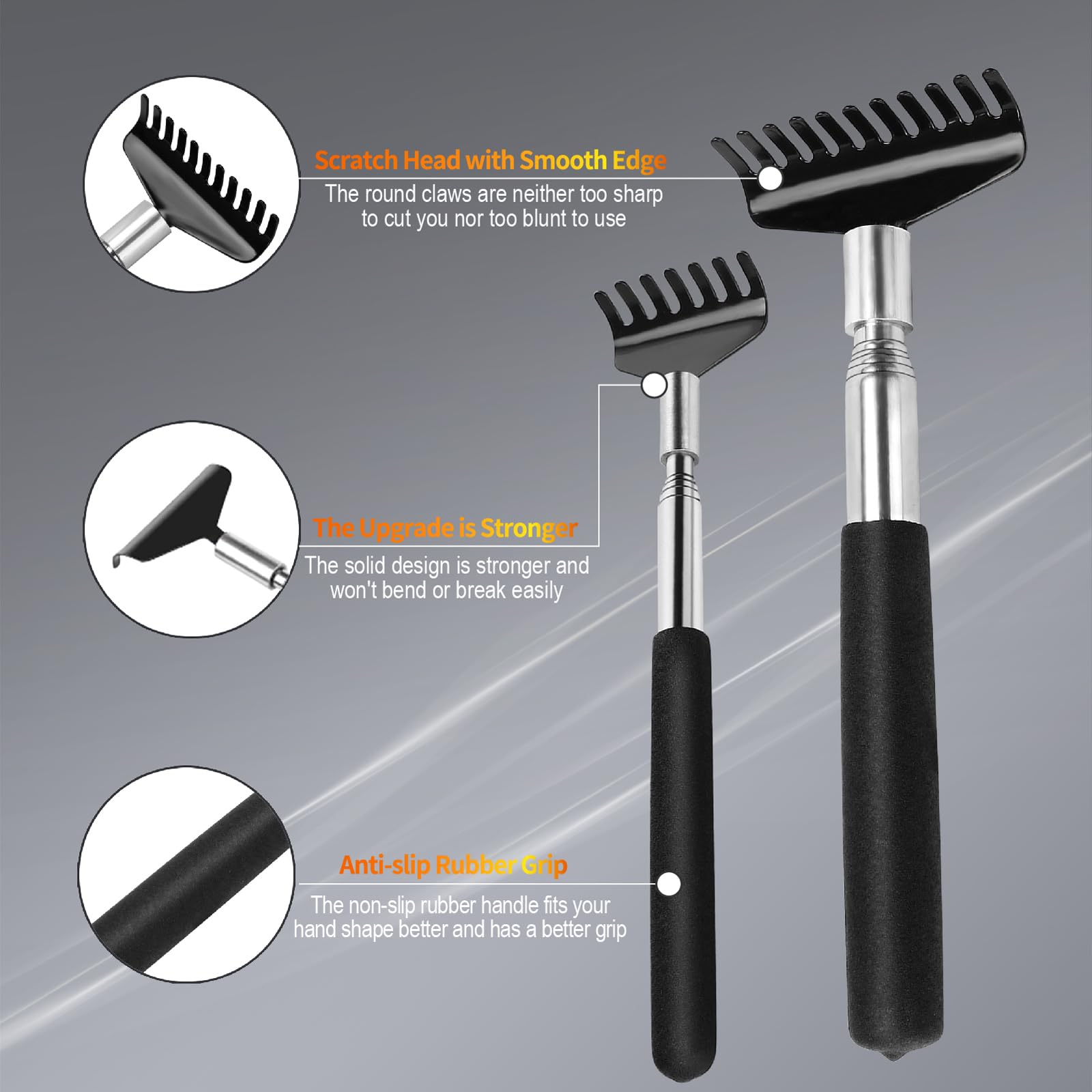 Flanker-L velvet carrying bag keeps back scratchers organized on the go.