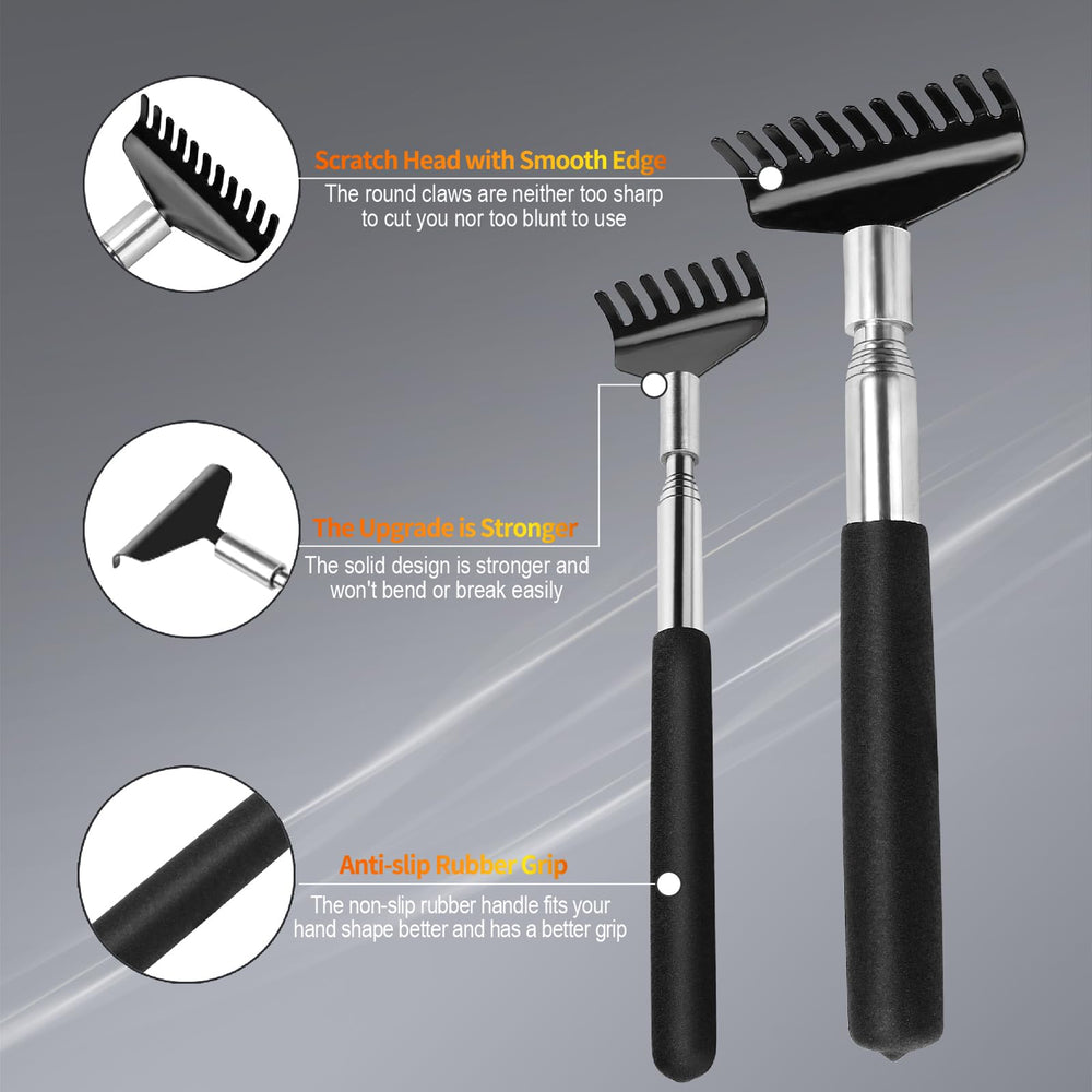 Flanker-L velvet carrying bag keeps back scratchers organized on the go.