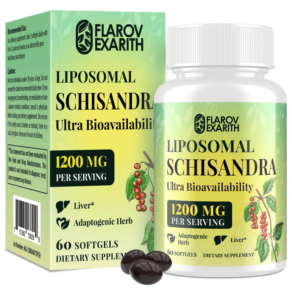 Flarovexarith Liposomal Schisandra bottle front promotes daily calm and steady energy