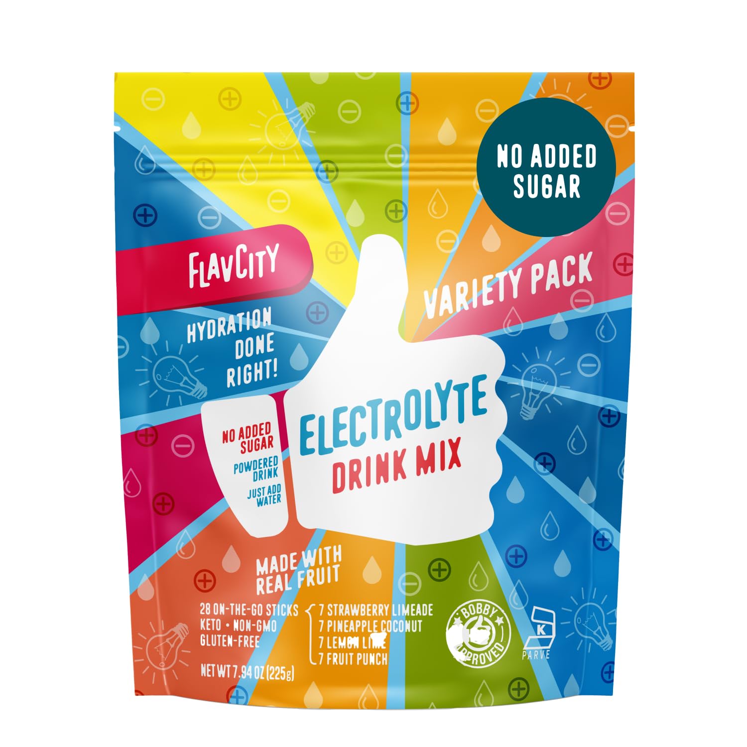 FlavCity Electrolytes Lemon Lime packet for on-the-go hydration with natural sweetness.