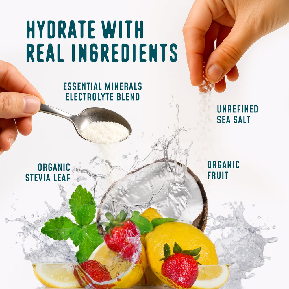 FlavCity Electrolytes Strawberry Limeade packet supports travel hydration.