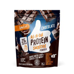 FlavCity Grass Fed Whey Chocolate scoop-dispense, convenient one-scoop serving for quick shakes