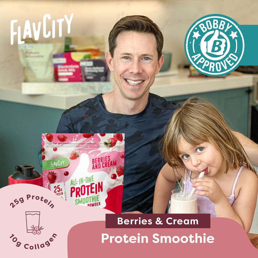 FlavCity grass fed whey in a shaker demonstrates easy mixing for busy days.