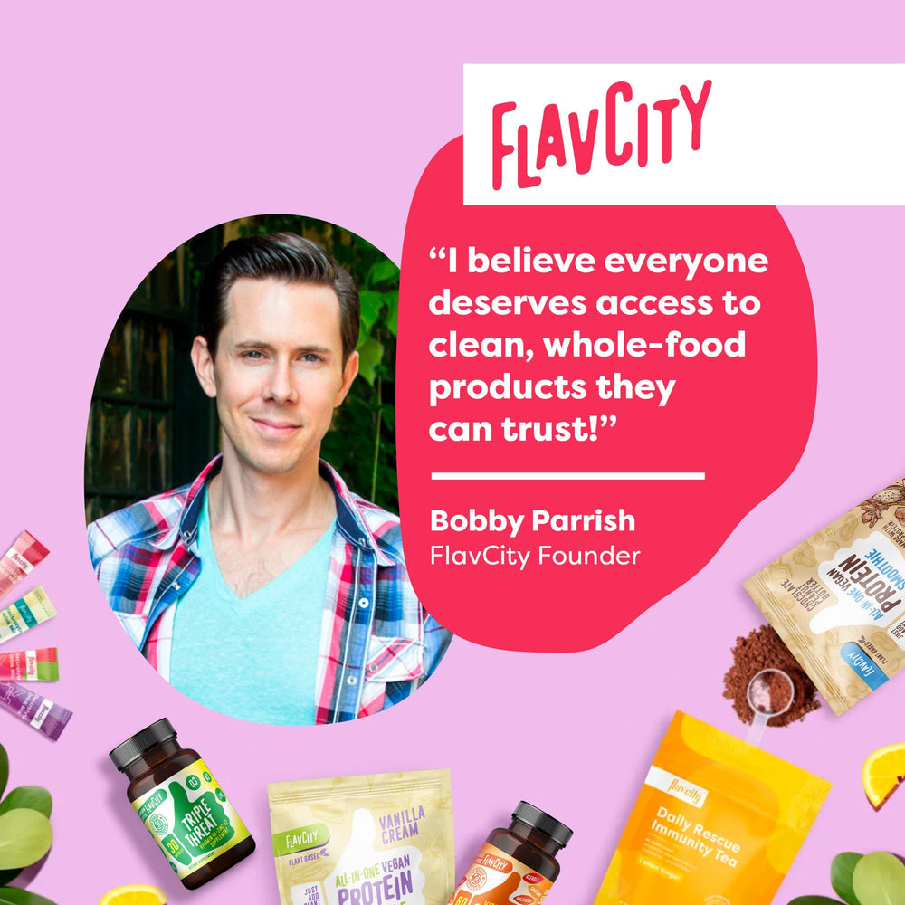 FlavCity non-GMO whey and collagen ingredients list.