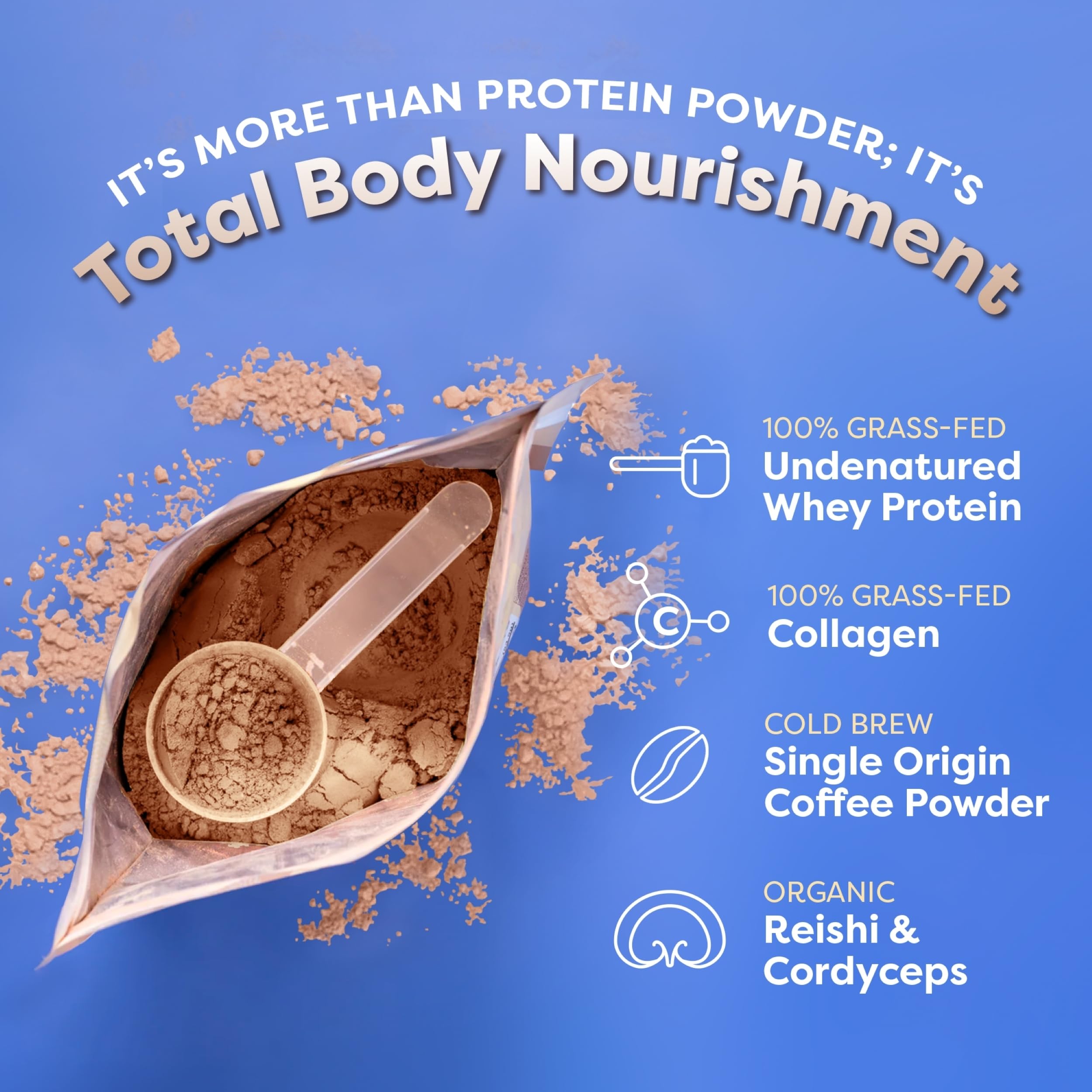 Organic Reishi and Cordyceps in the blend for focus-friendly ingredients