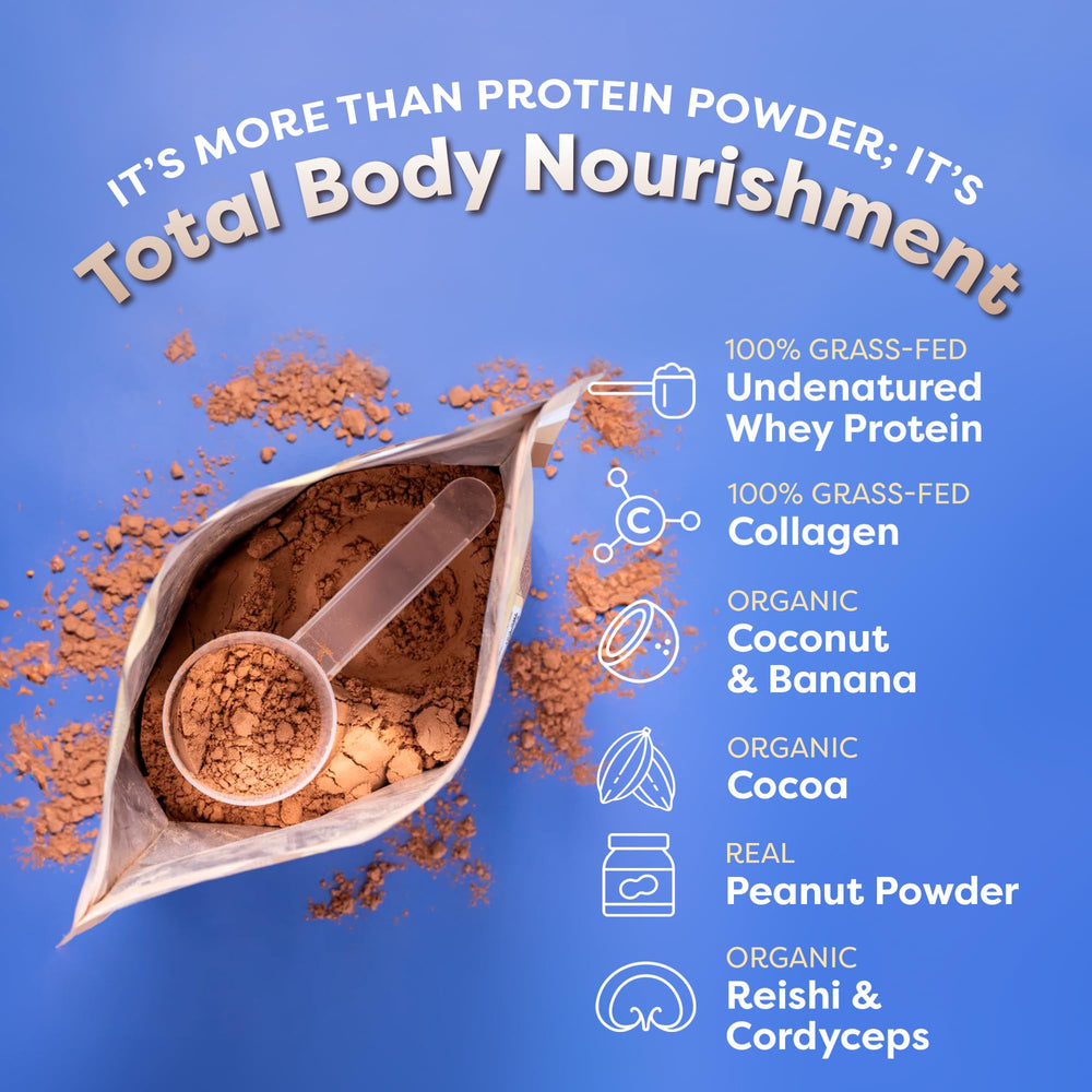 FlavCity protein powder gluten-free label on tub.