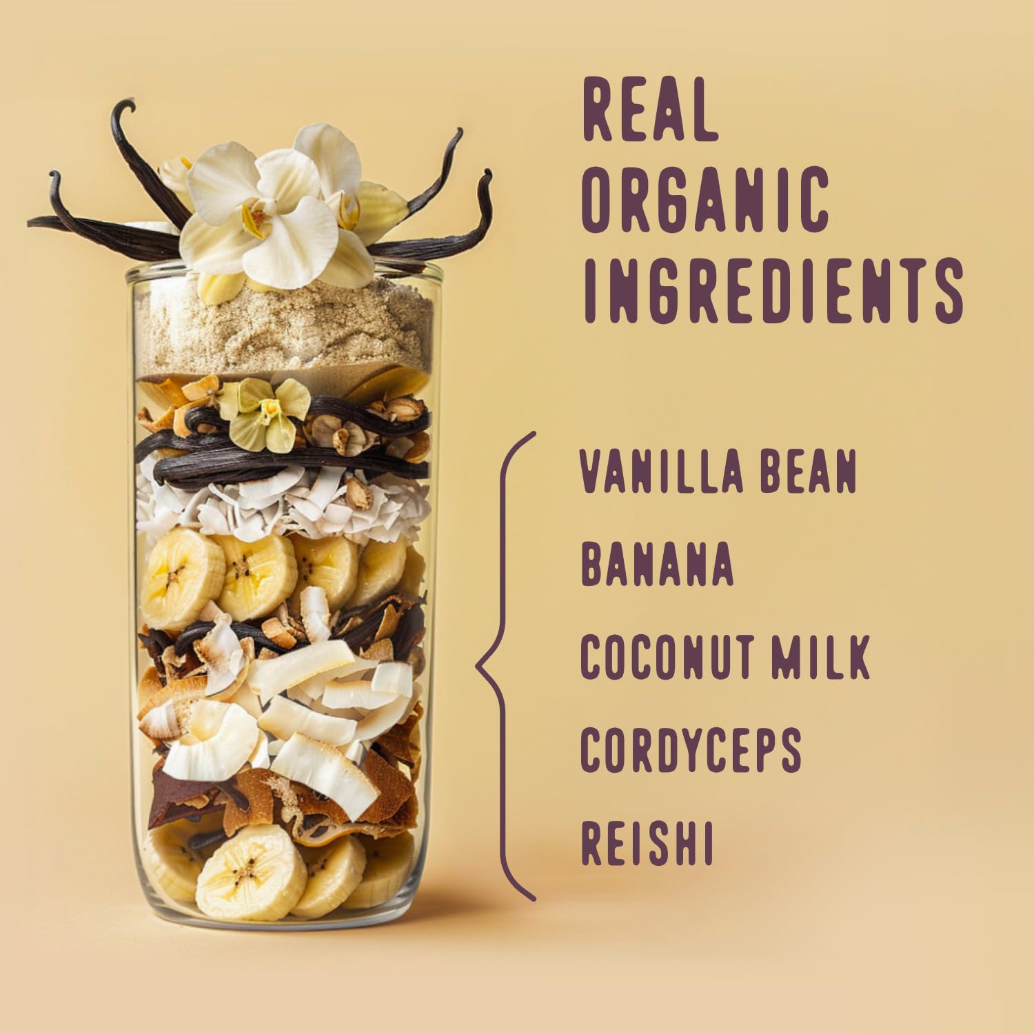 Creamy vanilla smoothie with FlavCity whey for on-the-go fueling.