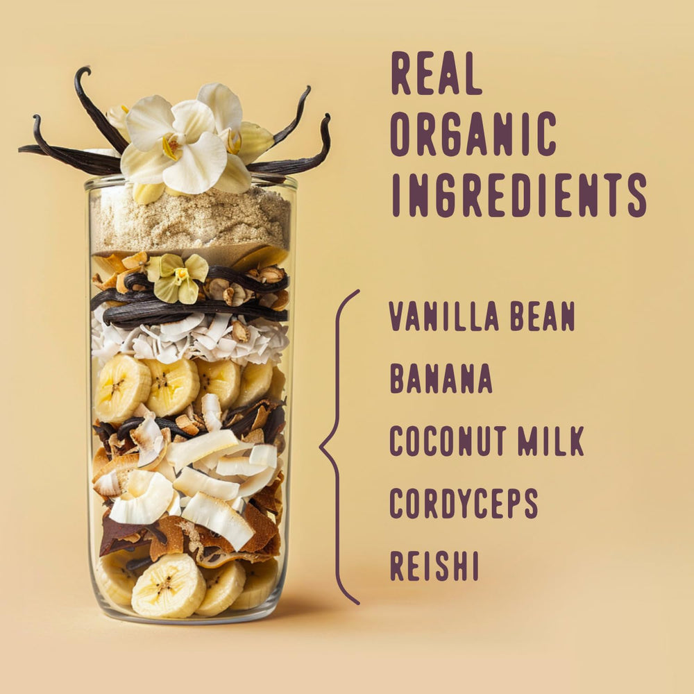 Creamy vanilla smoothie with FlavCity whey for on-the-go fueling.