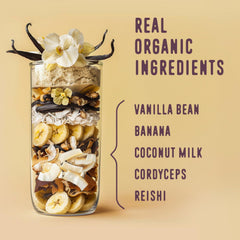 Creamy vanilla smoothie with FlavCity whey for on-the-go fueling.