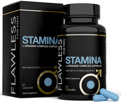 Flawless For Men Stamina bottle front view for quick vitality cue.