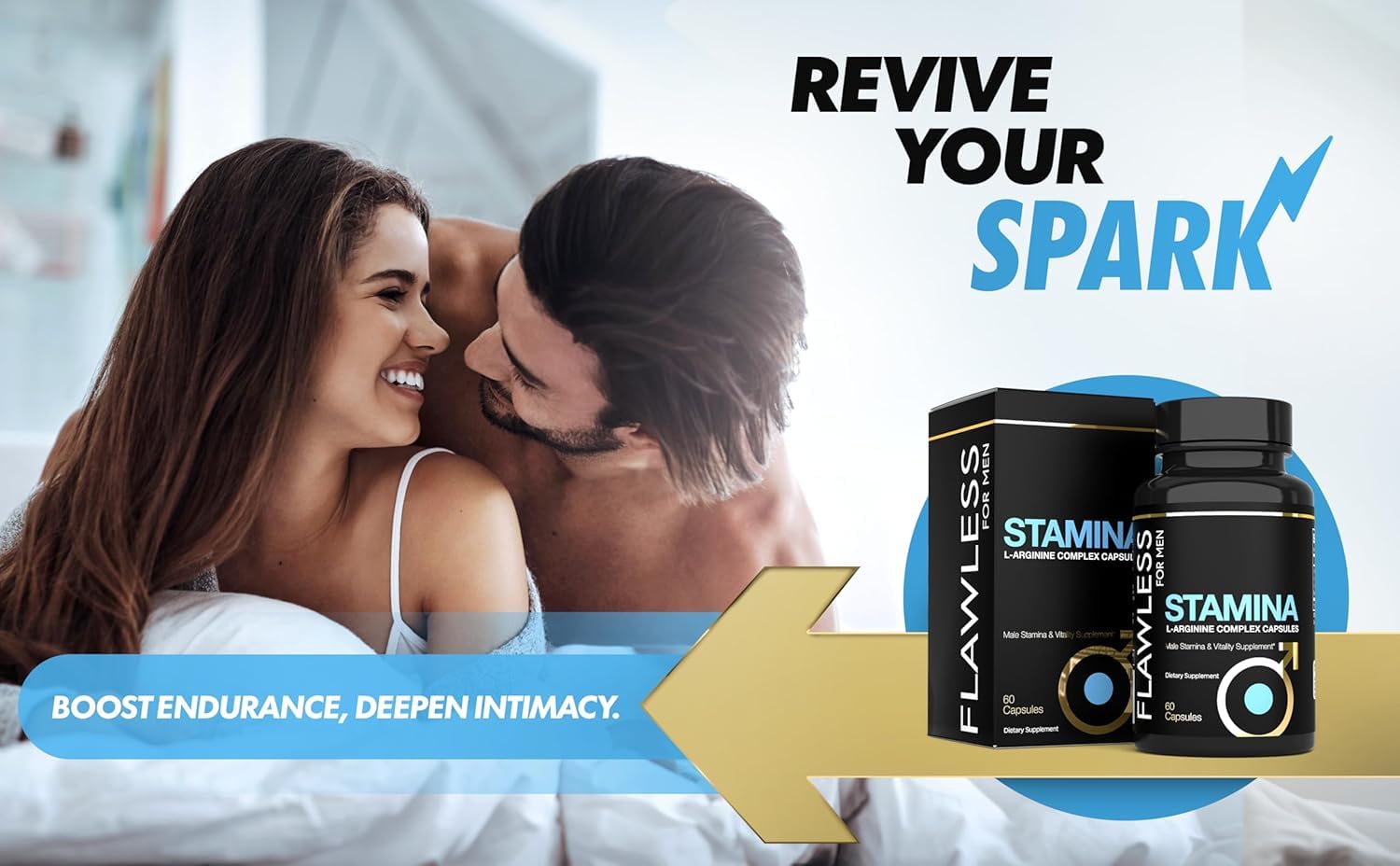 Flawless For Men Stamina capsules closeup showing easy daily intake.
