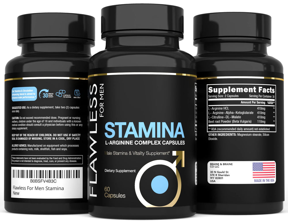 Flawless For Men Stamina capsules in hand for daily routine supplementation.