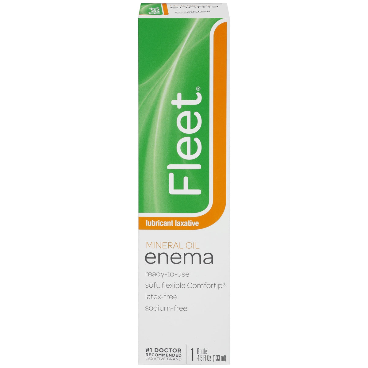 Fleet Mineral Oil Enema bottle setup shows a ready-to-use design.