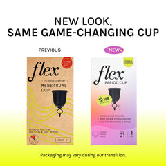 FLEX Flex Cup pull-tab design enabling easy removal during cycles.