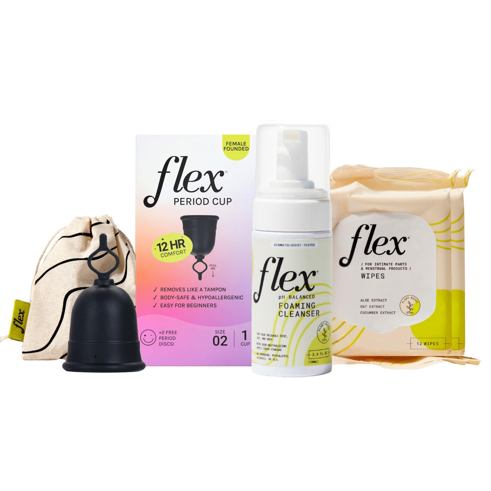 Flex Cup Starter Bundle cup-02: reusable silicone cup designed for all-day protection
