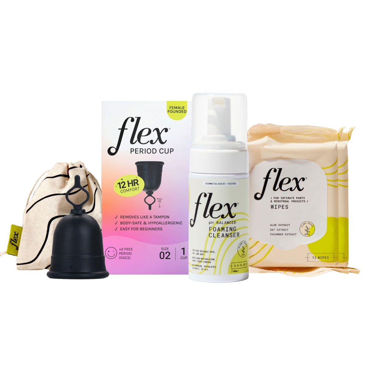 Flex Cup Starter Bundle cup-02: reusable silicone cup designed for all-day protection