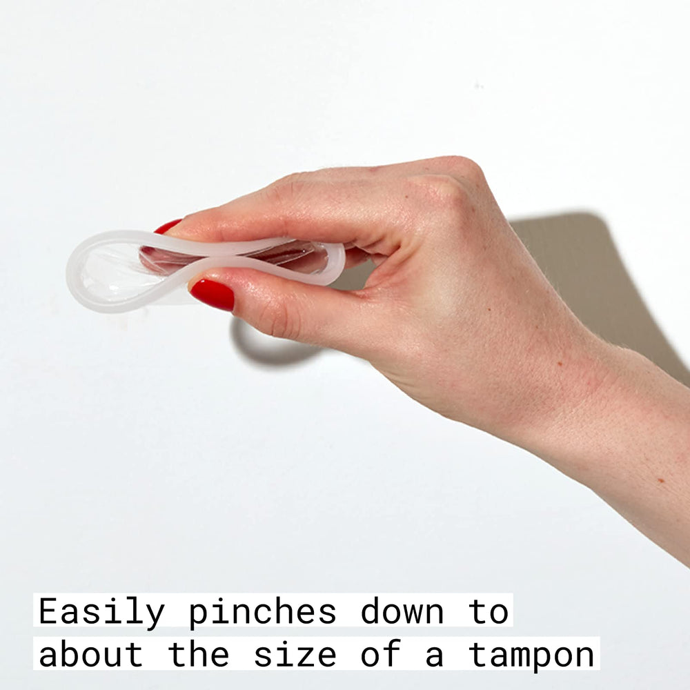 Disc positioned in the fornix for comfortable wear and minimal obstruction.