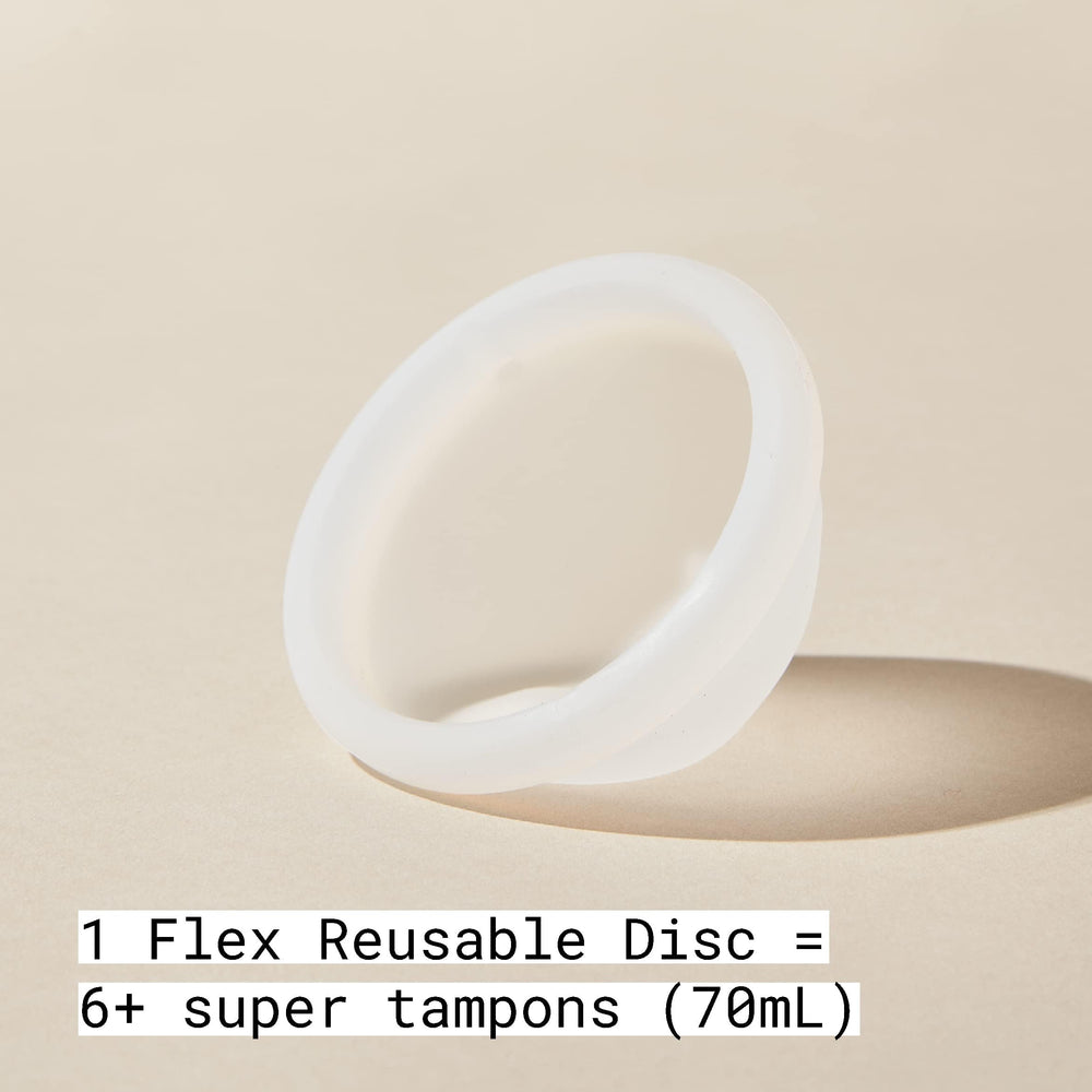 Flex Reusable Disc in use showing secure placement during activity.