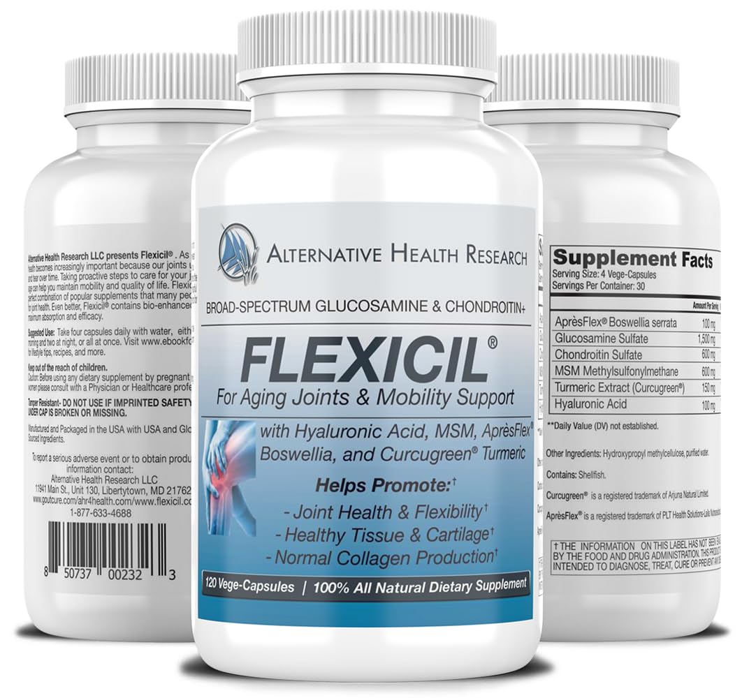 Flexicil vegetarian capsules offer fast-absorbing joint support.