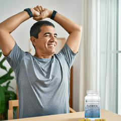 Flexicil blend with glucosamine and chondroitin supports cartilage health.