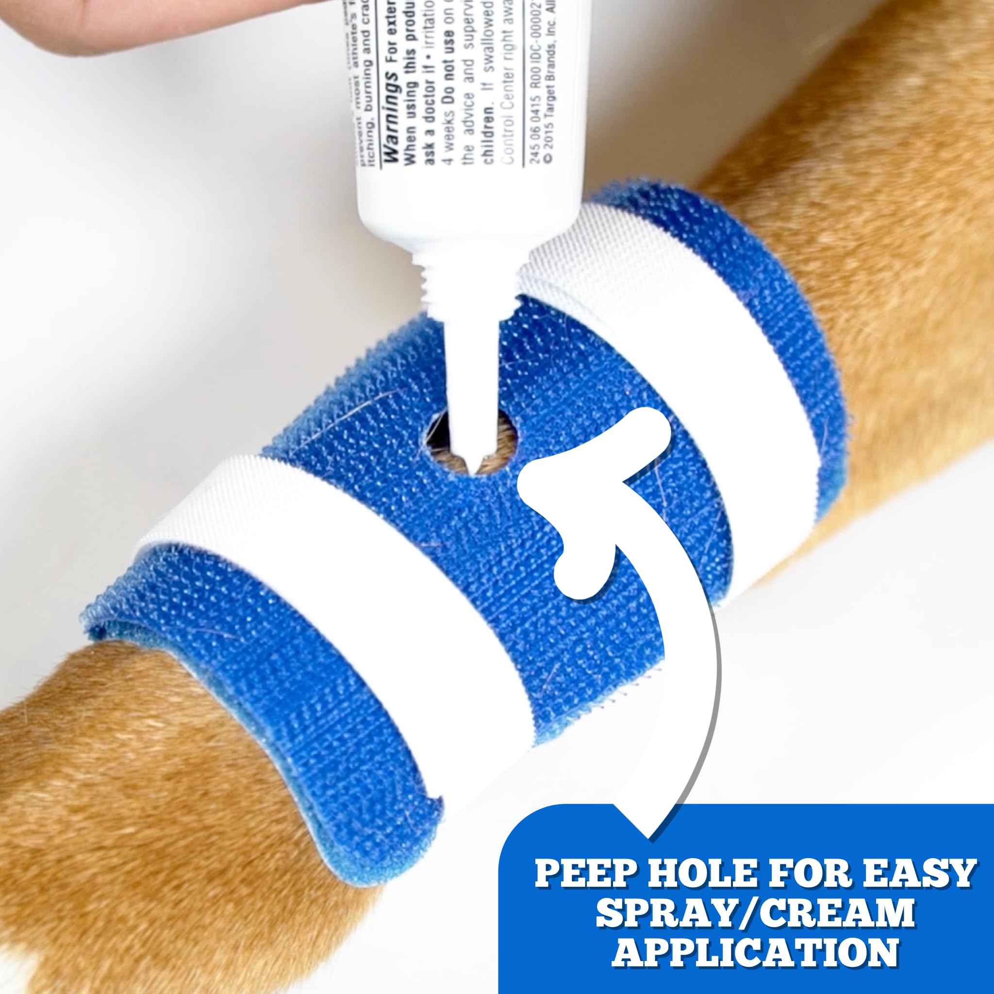 FlexTran Proud Patch Bandage exterior Velcro deters licking or chewing