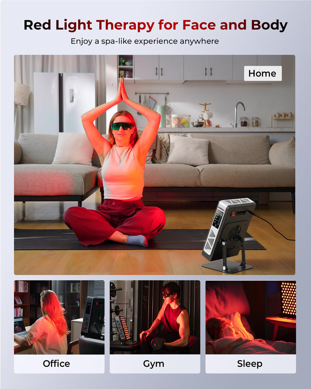 Flikeze 180-degree stand for flexible positioning on desk, floor, or bed.