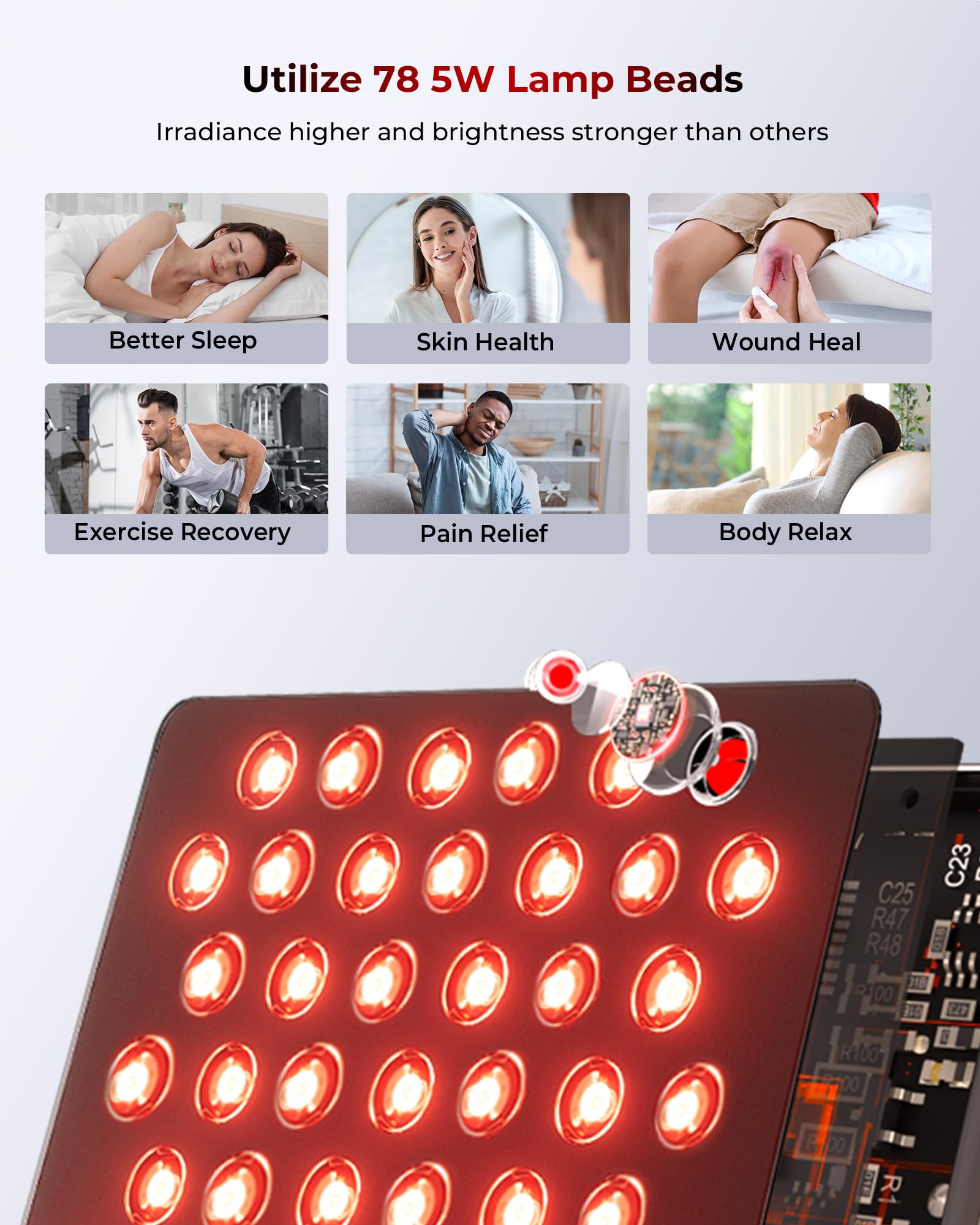Flikeze dual-chip 660nm-850nm close-up with versatile wavelengths.
