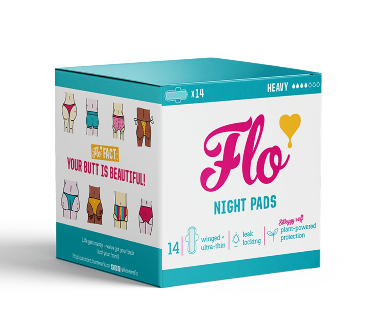 Flo protectores nocturnos 14 unidades en caja, ideal para uso nocturno.