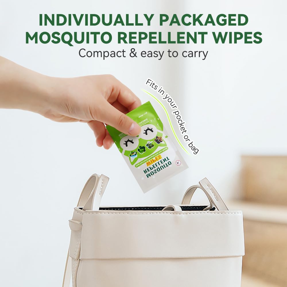 FLODTEEK Mosquito Wipes non-greasy formula leaves skin comfortable after use.