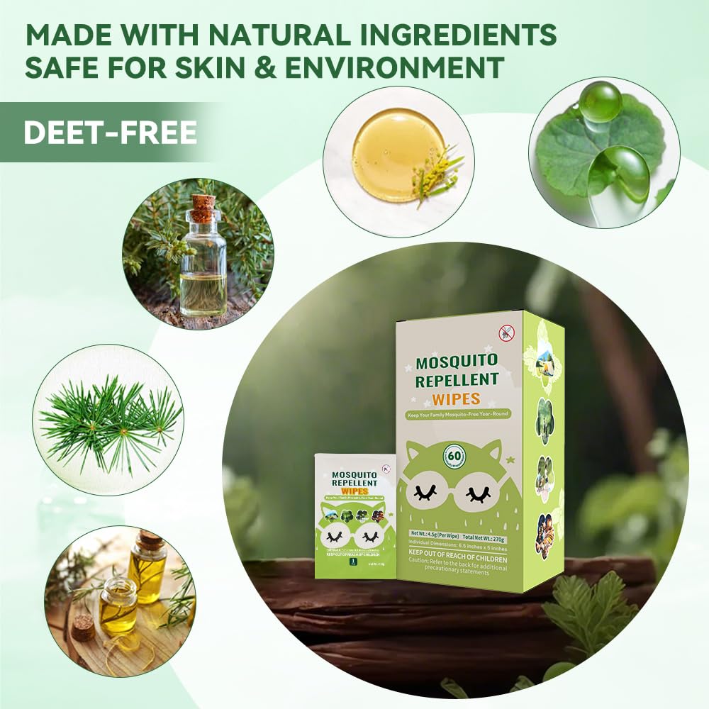 FLODTEEK Mosquito Wipes travel pack shown for easy on-the-go insect protection during hikes.