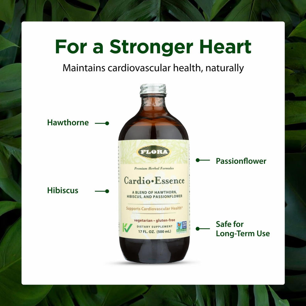 Hawthorn and hibiscus ingredients in Flora Cardio-Essence create a calming herbal blend