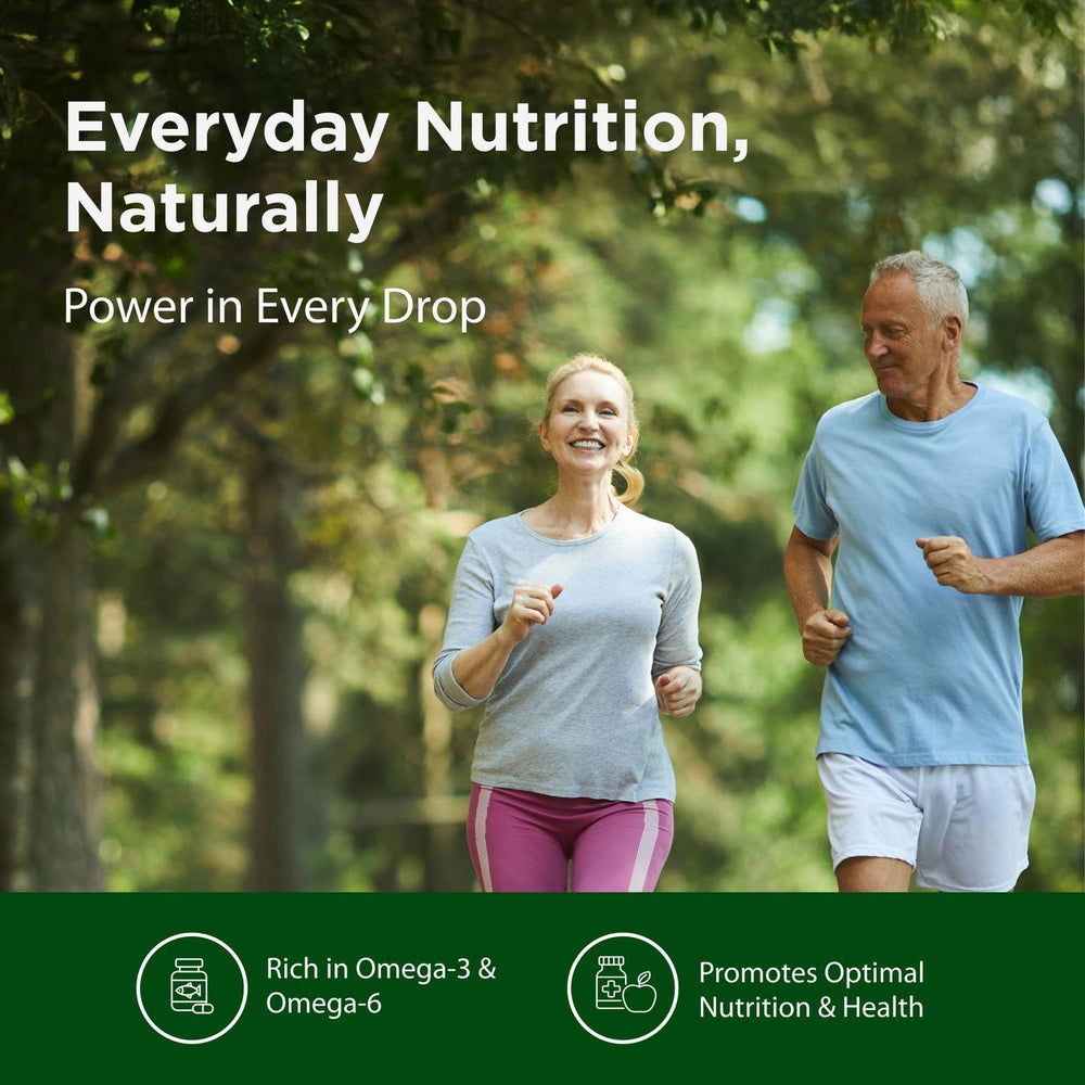 Flora flax seed oil bottle stored in refrigerator keeps quality