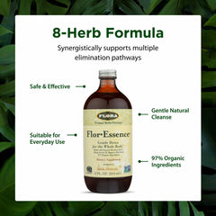 Flor-Essence label highlights vegan, pure formula.