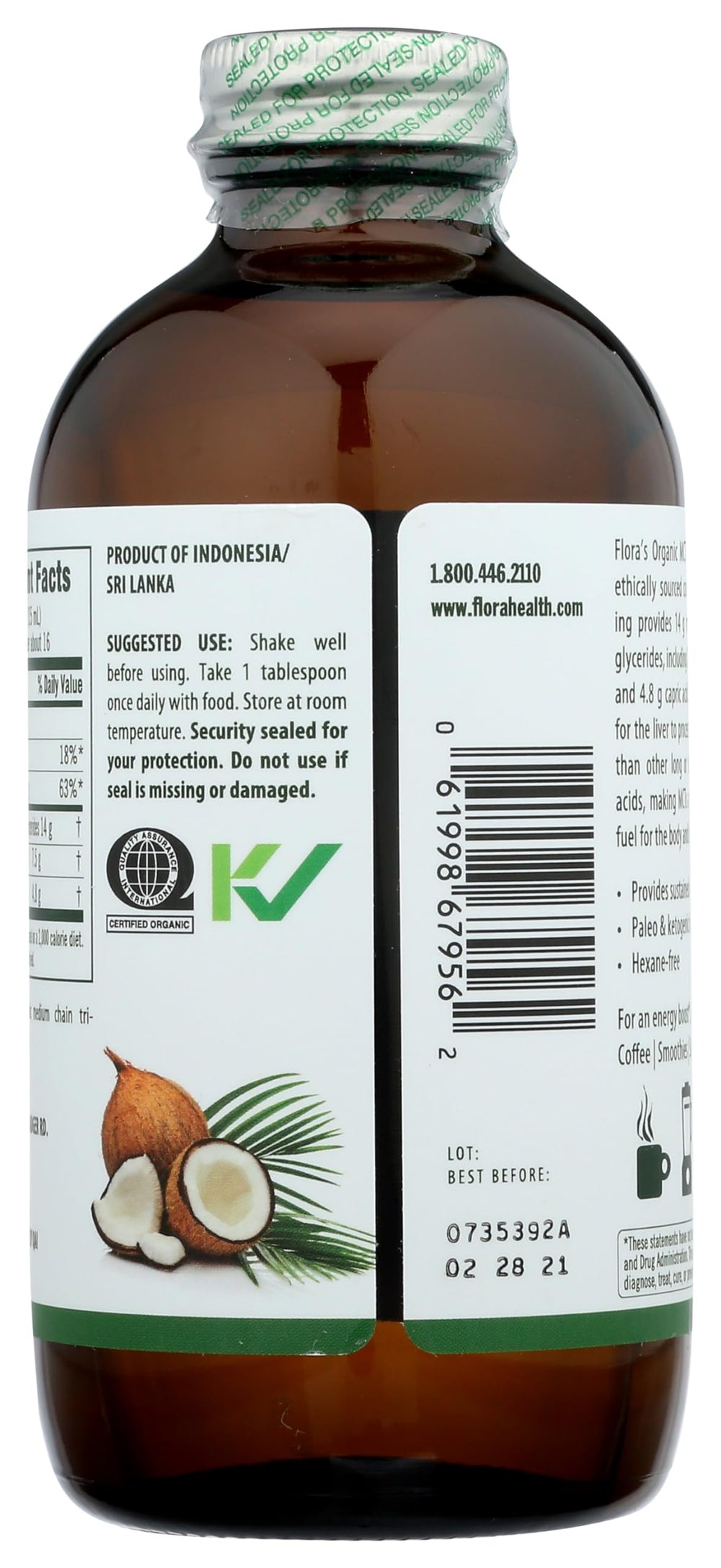 Flora MCT Oil on a kitchen counter suggests easy gluten-free supplementation